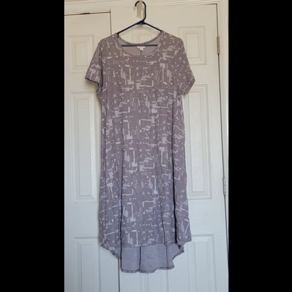LulaRoe XL Carly Dress - Grayscale Print